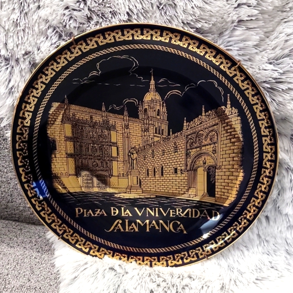 ​Vintage Salamanca University Plaza Plate - Cobalt Blue & Oro de Ley